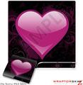 Sony PS3 Slim Skin - Glass Heart Grunge Hot Pink