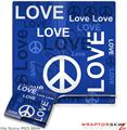 Sony PS3 Slim Skin - Love and Peace Blue