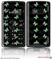 LG enV2 Skin - Pastel Butterflies Green on Black