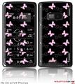 LG enV2 Skin - Pastel Butterflies Pink on Black