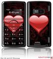 LG enV2 Skin - Glass Heart Grunge Red