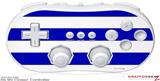 Wii Classic Controller Skin - Kearas Psycho Stripes Blue and White
