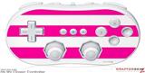 Wii Classic Controller Skin - Kearas Psycho Stripes Hot Pink and White