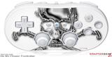 Wii Classic Controller Skin - Chrome Skull on White