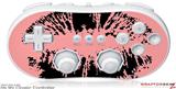 Wii Classic Controller Skin - Big Kiss Lips Black on Pink