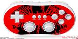 Wii Classic Controller Skin - Big Kiss Lips Black on Red