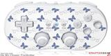 Wii Classic Controller Skin - Pastel Butterflies Blue on White