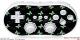 Wii Classic Controller Skin - Pastel Butterflies Green on Black