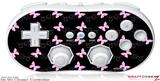 Wii Classic Controller Skin - Pastel Butterflies Pink on Black