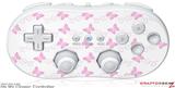Wii Classic Controller Skin - Pastel Butterflies Pink on White