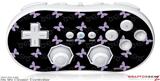 Wii Classic Controller Skin - Pastel Butterflies Purple on Black