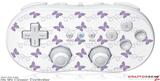 Wii Classic Controller Skin - Pastel Butterflies Purple on White
