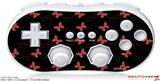 Wii Classic Controller Skin - Pastel Butterflies Red on Black