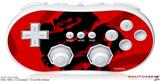 Wii Classic Controller Skin - Oriental Dragon Black on Red