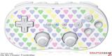 Wii Classic Controller Skin - Pastel Hearts on White