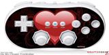 Wii Classic Controller Skin - Glass Heart Grunge Red