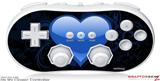 Wii Classic Controller Skin - Glass Heart Grunge Blue