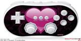 Wii Classic Controller Skin - Glass Heart Grunge Hot Pink