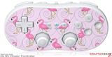 Wii Classic Controller Skin - Flamingos on Pink