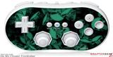 Wii Classic Controller Skin - Skulls Confetti Seafoam Green