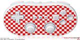 Wii Classic Controller Skin - Checkered Canvas Red and White