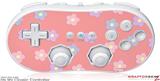 Wii Classic Controller Skin - Pastel Flowers on Pink