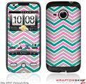 HTC Droid Eris Skin Zig Zag Teal Pink and Gray