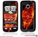 HTC Droid Eris Skin Flaming Fire Skull Orange