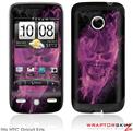 HTC Droid Eris Skin Flaming Fire Skull Hot Pink Fuchsia