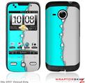 HTC Droid Eris Skin Ripped Colors Neon Teal Gray