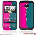 HTC Droid Eris Skin Ripped Colors Hot Pink Seafoam Green