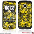 HTC Droid Eris Skin Scattered Skulls Yellow