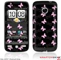 HTC Droid Eris Skin - Pastel Butterflies Pink on Black