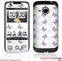 HTC Droid Eris Skin - Pastel Butterflies Purple on White