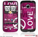 HTC Droid Eris Skin - Love and Peace Hot Pink