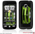 HTC Droid Eris Skin - 2010 Chevy Camaro Green - White Stripes on Black