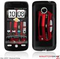 HTC Droid Eris Skin - 2010 Chevy Camaro Jeweled Red - White Stripes on Black