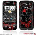 HTC Droid Eris Skin - Twisted Garden Gray and Red