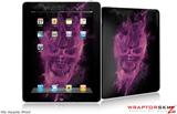 iPad Skin Flaming Fire Skull Hot Pink Fuchsia