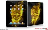 iPad Skin Flaming Fire Skull Yellow