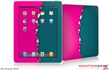 iPad Skin Ripped Colors Hot Pink Seafoam Green