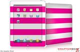 iPad Skin - Kearas Psycho Stripes Hot Pink and White