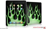 iPad Skin - Metal Flames Green