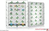 iPad Skin - Pastel Butterflies Green on White