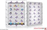 iPad Skin - Pastel Butterflies Purple on White