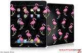 iPad Skin - Flamingos on Black