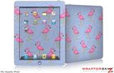 iPad Skin - Flamingos on Blue