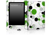 Lots of Dots Green on White - Decal Style Skin for Amazon Kindle DX