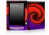 Alecias Swirl 01 Red - Decal Style Skin for Amazon Kindle DX