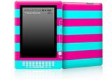 Kearas Psycho Stripes Neon Teal and Hot Pink - Decal Style Skin for Amazon Kindle DX